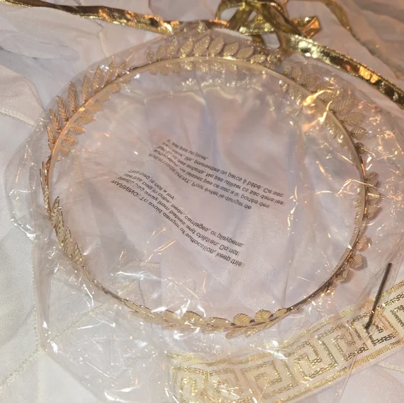 Spirit White and Gold Grecian Greek Goddess Ensemble Costume Sz M New - Picture 4 of 4